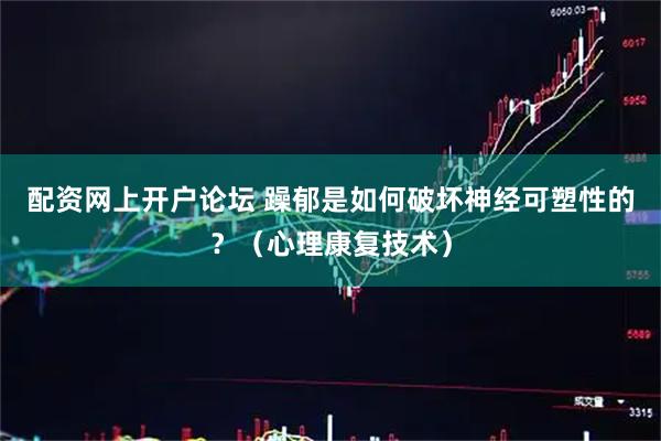 配资网上开户论坛 躁郁是如何破坏神经可塑性的?(心理康复技术)